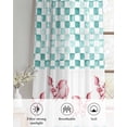 thumbnail image 6 of Green Plaid Farmhouse Sheer Curtains 54 Inch Length 2 Panels Set for Living Room/Bedroom, Watercolor Cute Country Pigs Checkered Kitchen Curtains Grommet Curtains Window Treatments 42"x54"x2, 6 of 7