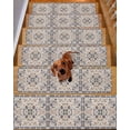 thumbnail image 2 of Boho Tribal Non-Slip Stair Treads for Wooden Steps Retro Flowers Indoor Carpet Stair Runners 10PCS 8x30 in with Adhesive for Pets and Seniors, 2 of 7