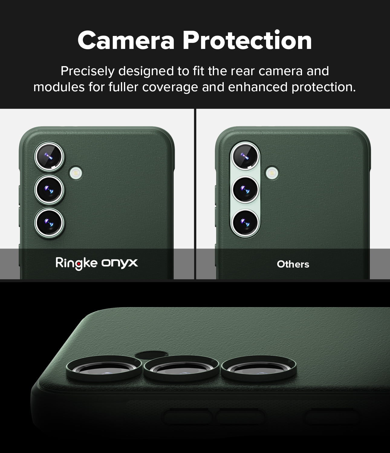 Ringke Onyx for Samsung Galaxy S24 FE Case, Firm Grip Non-Slip Unique Texture Flexible Durable TPU Phone Cover - Dark Green