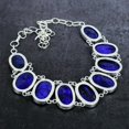 thumbnail image 4 of Sapphire(Simulated) Gemstone 925 Sterling Silver Jewelry Necklace 18, 4 of 4
