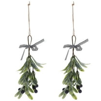 Gymnture christmas 2 Artificial Mistletoe Picks with Berries for Christmas Home Decor