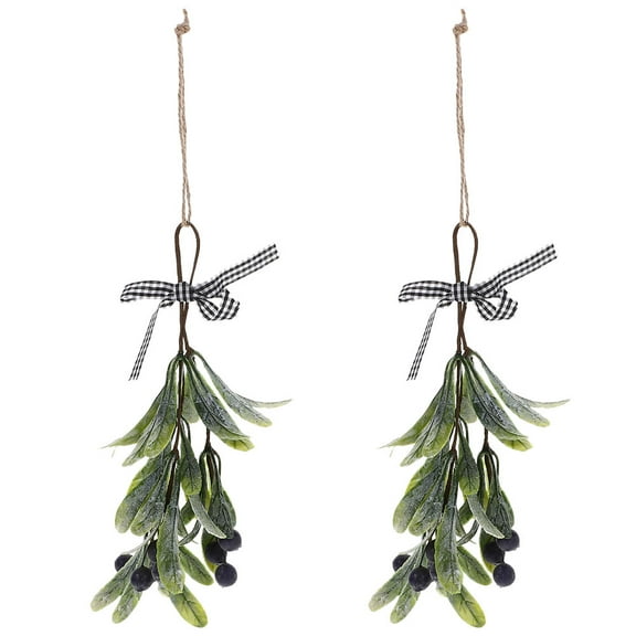 Gymnture christmas 2 Artificial Mistletoe Picks with Berries for Christmas Home Decor