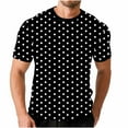 thumbnail image 2 of Zylanna Men's T-Shirts Tee, Crew Neck Short Sleeve Summer Dot Print Fashion Tops for Mens Black, 2 of 7