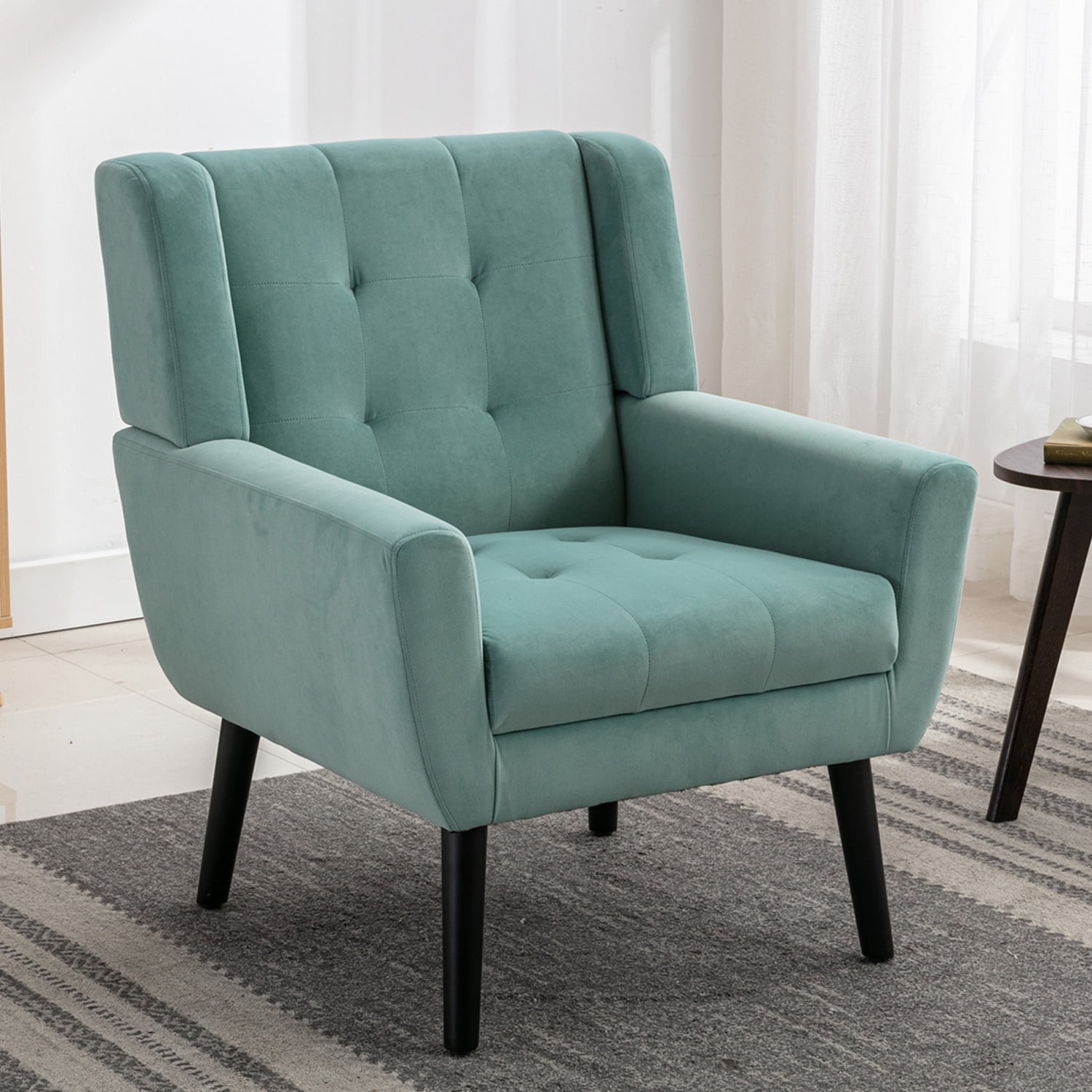 UWRNite Accent Chair, Upholstered Button Tufted Armchair, Velvet Sofa