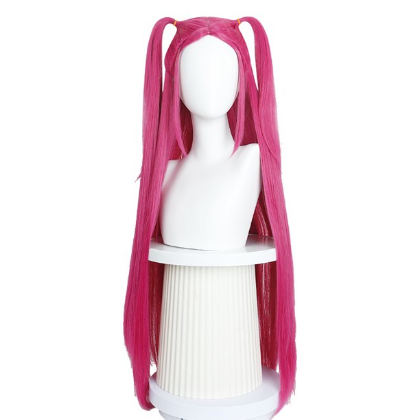Nvzi Peluca sintética, 1 peluca rosa de 99,9 cm de largo con apariencia natural, peluca completa sin adhesivo, peluca de cabello sintético liso y grueso, adecuada para fiestas temáticas.