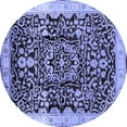 thumbnail image 1 of Ahgly Company Indoor Round Oriental Blue Industrial Area Rugs, 8' Round, 1 of 4