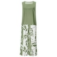 thumbnail image 5 of Nuoqisi Women's 2 Piece Outfits Solid Sleeveless Halter Top and Leaf Print Straight Leg Pants Lounge Set 2026 Summer Spring Trendy, 5 of 6