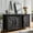 Black, variant on Merluxy Sideboard Buffet Cabinet with Sliding Barn Doors & 4 Drawers for Dining Living Room, Black