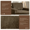 thumbnail image 4 of 42" Accent Chair Armchair, Oversized Chaise Lounge Sofa Chair with Storage Ottoman and Cup Holder, Upholstered Leisure Reading Sofa Chairs Barrel Chair for Bedroom Living Room Office, Brown, 4 of 9