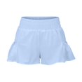 thumbnail image 4 of Lroveb Athletic Shorts for Women, Casual Workout Gym Shorts Womens Solid Color High Waist Shorts Sports Running Flowing With Pockets Blue, 4 of 8