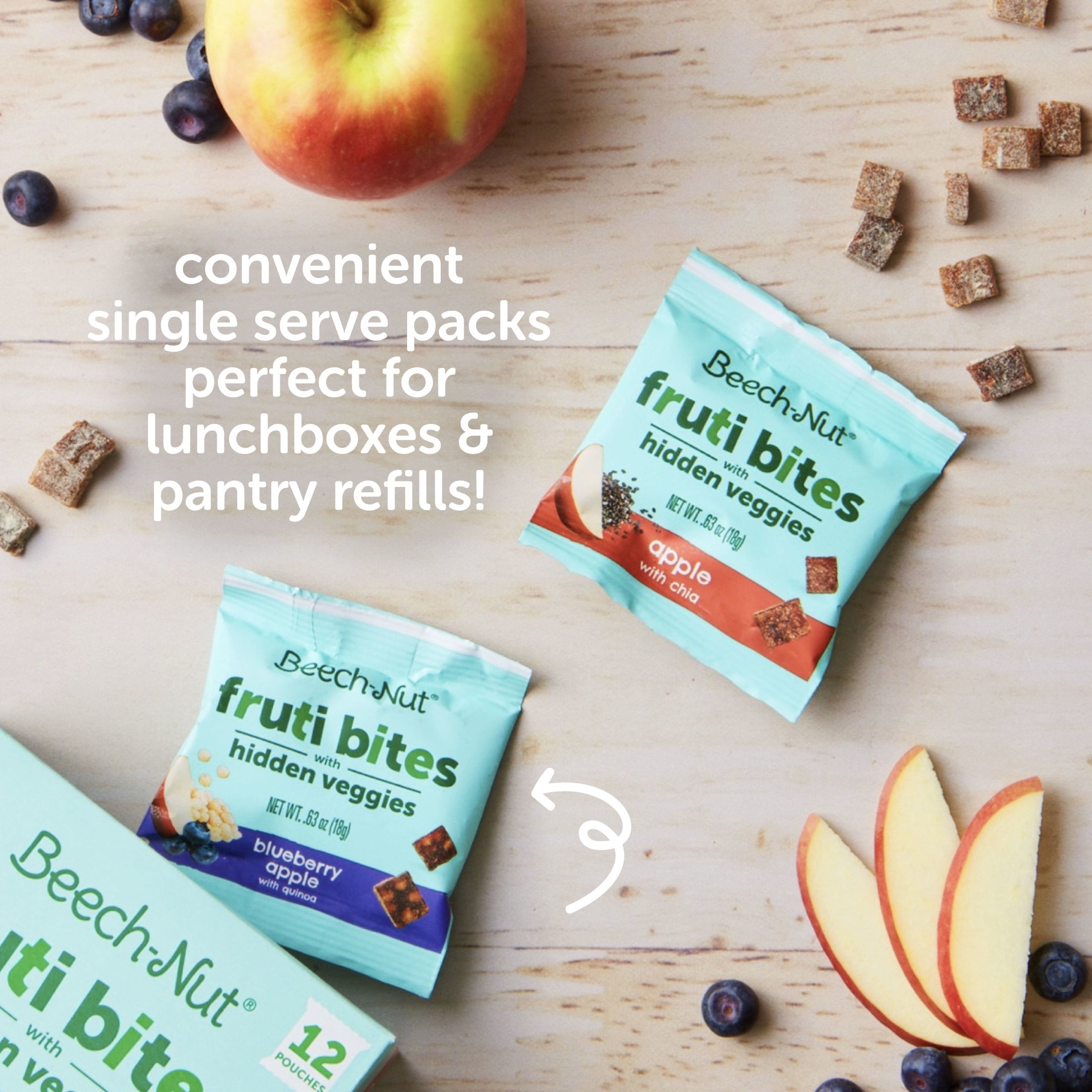 Beech-Nut Fruti Bites Toddler Snack with Hidden Veggies, Fruit Snack Variety Pack, 72 Pack