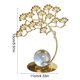 thumbnail image 3 of Escultura de hoja de ginkgo dorada | Estatua de escritorio con base de bola de cristal de metal | Decoración de estantería para el hogar y la oficina | Decoración artística elegante, 3 of 6