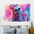 thumbnail image 5 of Easygdp Neon Skull With Milkshake Tapestry Wall Hanging, Wall Tapestries for Bedroom Aesthetic Living Room Office Decor 60x40in, 5 of 8