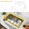 thumbnail image 6 of 24"x21"x10" Stainless Steel Kitchen Sink Farmhouse Single Bowl wiht Drainer Bottom Grid, 6 of 6