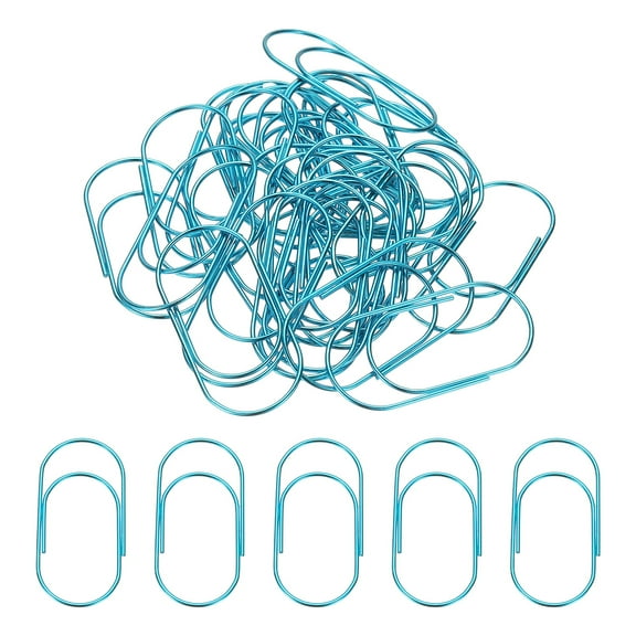 Uxcell 2'' x 1'' Large Paper Clip, 20 Pcs Metal Assorted Shaped Paper Clip for Office Document Organization, Blue