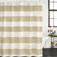 thumbnail image 2 of Brown Linen Stripes Bathroom Shower Curtains with Hooks, Vintage Country Waterproof Fabric Washable Shower Curtain for Home Hotel Bathtub Decor 36x72 Inch, 2 of 9
