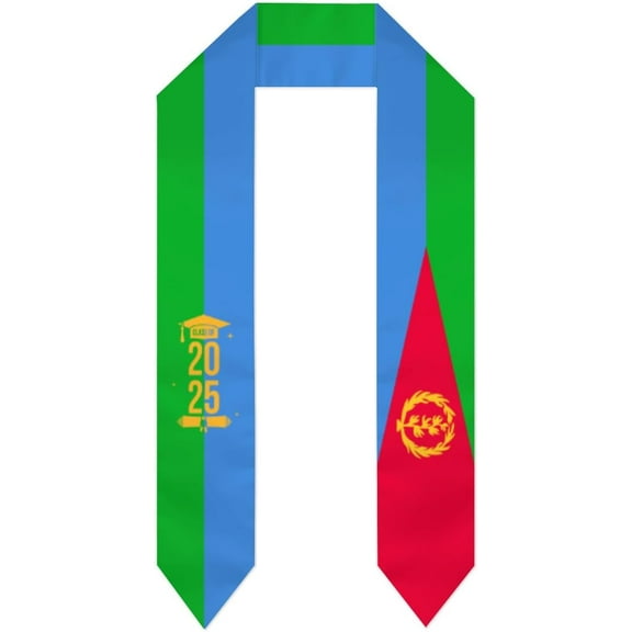 Class of 2025 Eritrea Flag Graduation Stoles Shawls Sash International Study Graduate Scarves