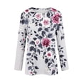 thumbnail image 6 of Noric Women Long Sleeve T-Shirt Loose Fit Casual Crew Neck Floral Print Fashion All Season Pullover Tops S-5XL, 6 of 8