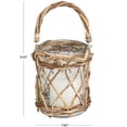 thumbnail image 3 of DecMode Clear Glass Handmade Decorative Candle Lantern with Brown Rattan Woven Exterior and Twisted Handle, 3 of 7