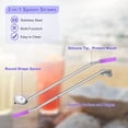 thumbnail image 3 of Uxcell 4Pack 8.3" Stainless Steel Drinking Straws Spoons with Silicone Tips Purple, 3 of 6