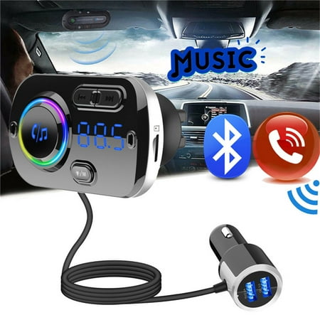 Wireless Bluetooth 5.0 Handsfree in Car Kit FM Transmitter MP3 USB Quick