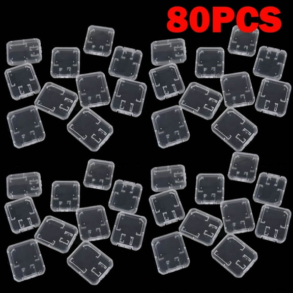 80PCS Case Holder for Micro SD SDHC Memory Card Box Storage Hard Plastic N865