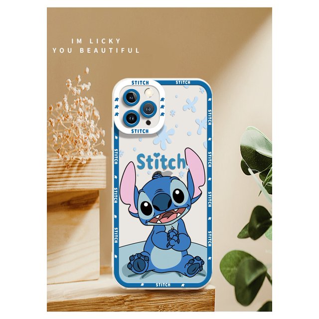 Funda de silicona para teléfono móvil, carcasa de Disney Stitch para iPhone 14, 13, 12, mini, 11 pro, xs, max, X, XR, 7 PLUS, SE 2020, regalo de pareja