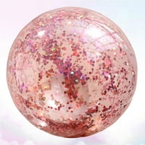 CTIRCHIU Glitter Balls for Pool Round Rose Gold Beach Ball for Families Vision Training 1Pack