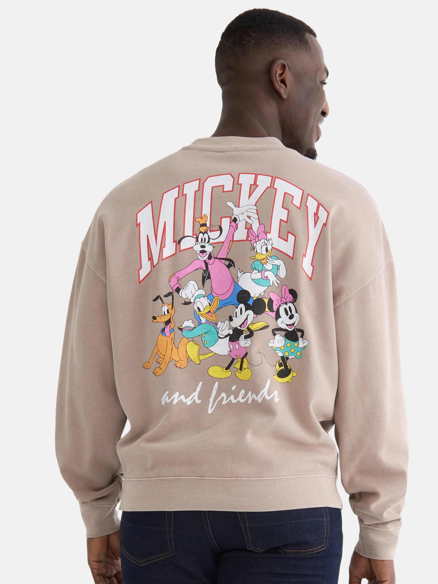 Disney Men's Mickey Mouse and Friends Classic Graphic Print Sweatshirt, Sizes S-3XL