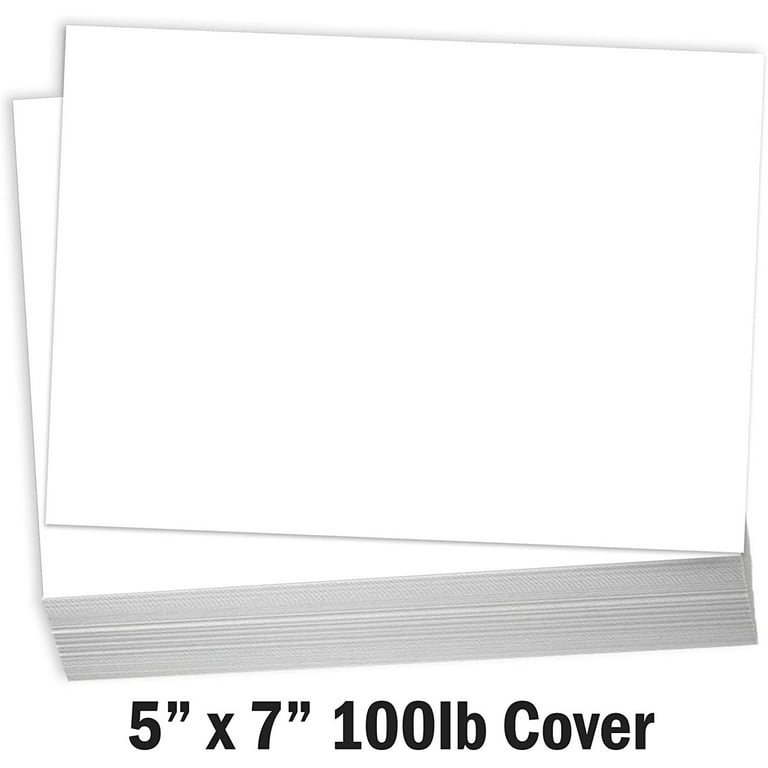 100 Pack White Blank Cardstock 5x7 Thick Paper，Goefun 80lb Flat Cards Stock  Printer Paper for Invitations, Postcards, Photo Paper, DIY Card Making