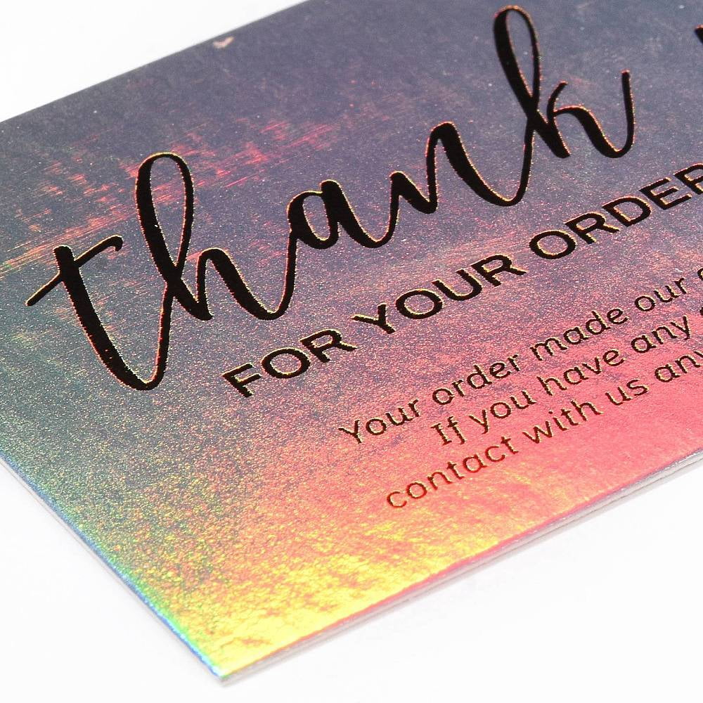 7Bag 50x90x0.4mm 50pcs/bag Laser Thank You Card for Thanksgiving Day Decorations Rectangle Colorful