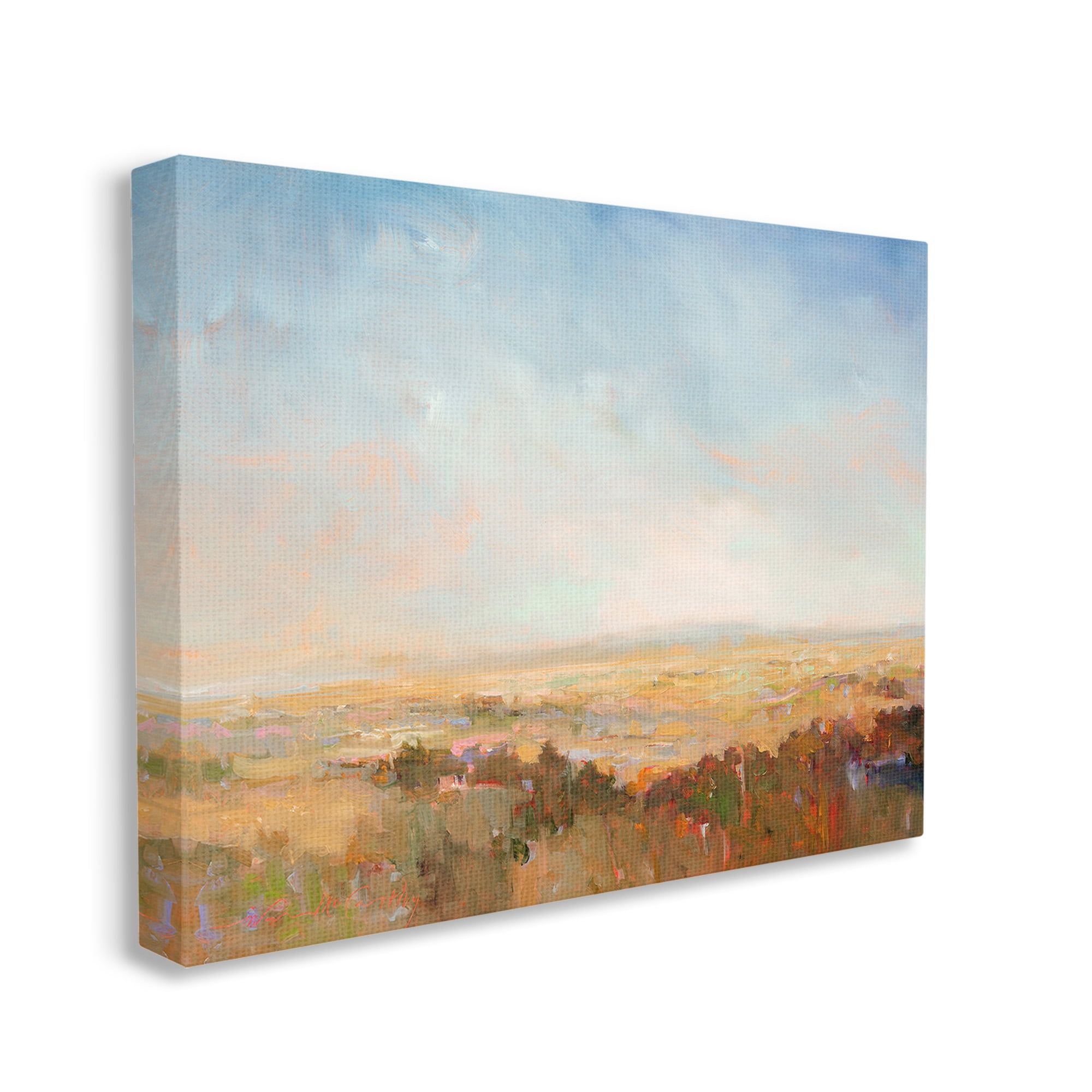 Stupell Industries Abstract Farmland Nature Landscape Painting Gallery Wrapped Canvas Art Print Wall Art, 40 x 30