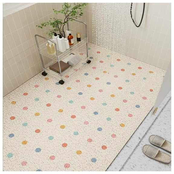 Soft Loofah Shower Mat for Inside Shower,PVC Hollow Bathroom Floor Mat,Non Slip Large Inside Shower Mat with Drain Holes