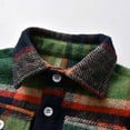 thumbnail image 4 of ZCFZJW Little Kids Toddler Baby Boy Girl Flannel Shirt Jacket Plaid Long Sleeve Lapel Button Down Shacket Fall Winter Warm Coat Outwear(Mulitcolor,2-3 Years), 4 of 9