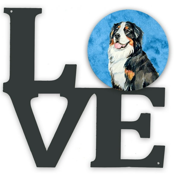 Blue Bernese Mountain Dog Metal Wall Artwork LOVE