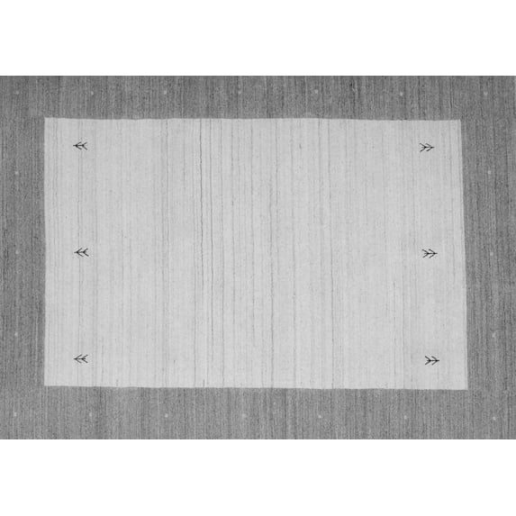 Ahgly Company Indoor Rectangle Solid Gray Modern Area Rugs, 5' x 8'