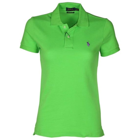 polo ralph lauren women's mesh the skinny polo shirt-green-xs