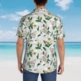 thumbnail image 4 of Sikiie Lilies Flowers Print Men's Hawaiian Shirt, Summer Beach Button Pocket Short Sleeve T-Shirt,Medium, 4 of 7
