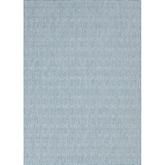 Unique Loom Outdoor Trellis Moroccan Rug 8' x 11' 4 Rectangle Blue/Ivory