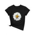 thumbnail image 3 of ManHanLi Women Flower Graphic Printed Crew Neck Short Sleeve T-Shirt, 3 of 7