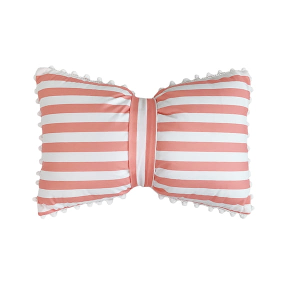 Jubipavy Couch Pillows Striped With Wool Pillow Bow Pillow Cushion Bow Pillow Lumbar Pillow For Living Room Bedroom Office 19.6x13 Inch Removable Pillow