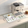 thumbnail image 2 of Kitchen Mat, Coffee Mat 12"x19", Coffee Bar/Maker Mat, Kitchen Counter Mats, Absorbent Hide Stain Rubber Backed Dish Drying Pad(, Flowers and Leaves), 2 of 6