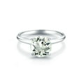 thumbnail image 4 of Gem Stone King 14K White Gold 1.85 Ct Round Green Prasiolite Women Solitaire Engagement Ring, 4 of 6