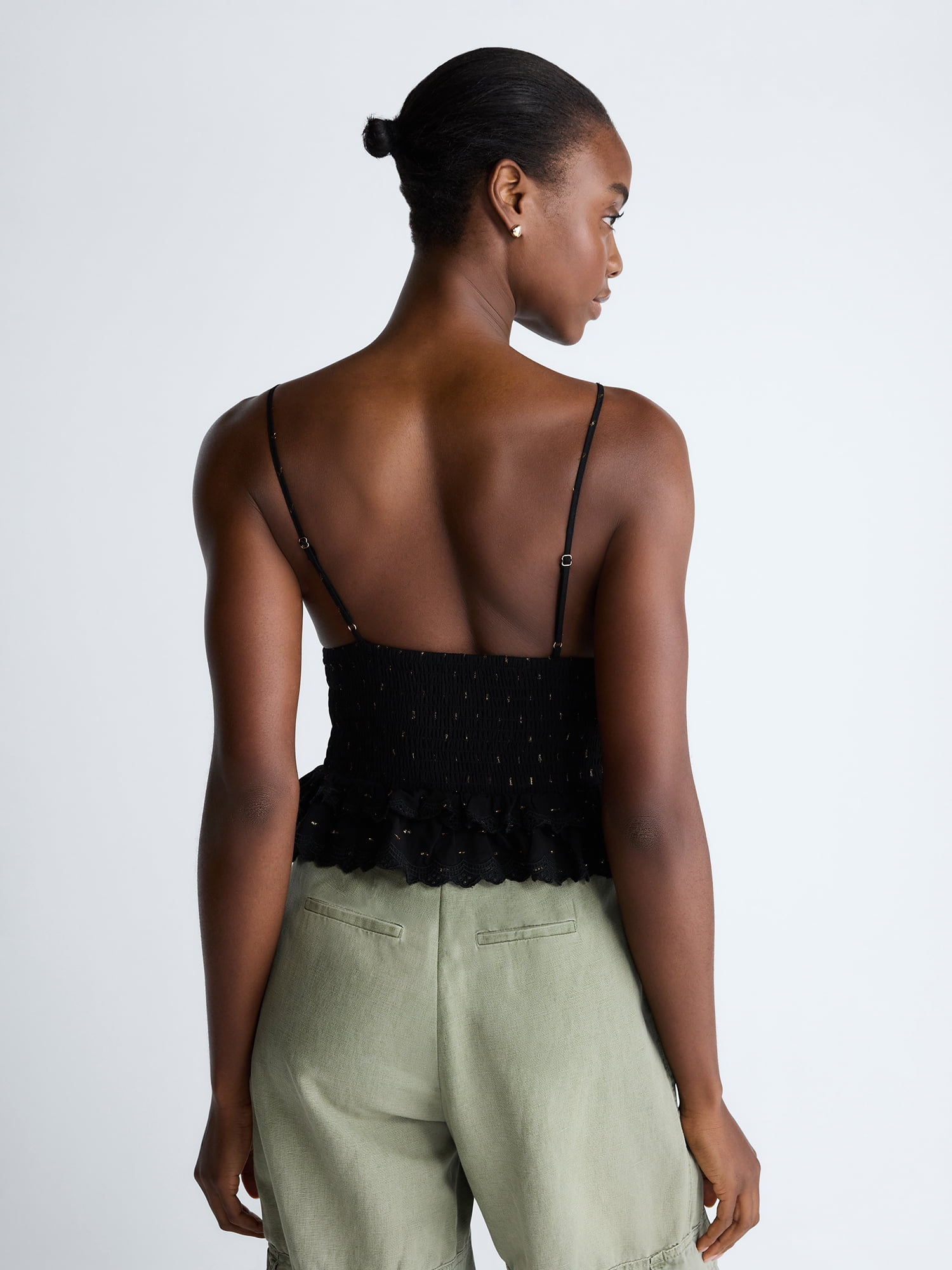 Scoop Women’s Smocked Eyelet Tank Top, Sizes XS-XXL
