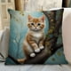 thumbnail image 5 of Funda de almohada con estampado de animales adorables 45x45cm - Cojín de sofá de lycra de nylon para salón, dormitorio, patio - Uso interior y exterior, 5 of 6