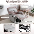 thumbnail image 4 of MYXSRI Mecedora reclinable giratoria, mecedora para guardería, reclinables pequeños para espacios pequeños, sala de estar, dormitorio, guardería, caravana, gris claro, 4 of 8