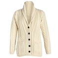 thumbnail image 5 of Aran Woollen Mills Cable Knitted Shawl Cardigan Sweater 100% Premium SuperSoft Merino Wool Women`s Jacket Made in Ireland, 5 of 6
