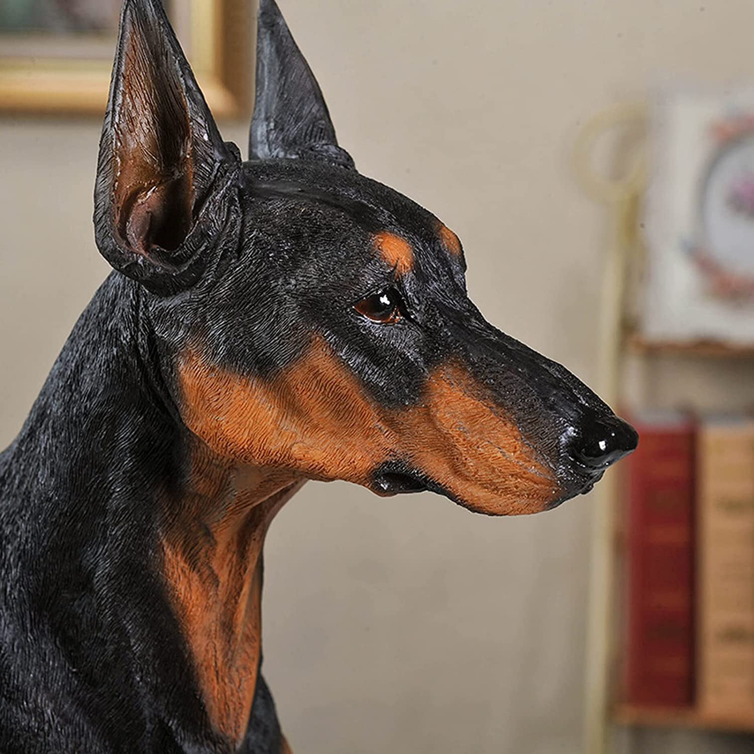 ZXM Garden Ornaments, Realistic Doberman Dog Statue, Animal