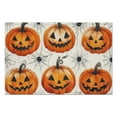 thumbnail image 2 of Orange Pumpkin Bat Spider Spooky Halloween Placemats Set of 4 12x18in Inch Seasonal Fall Holiday Place Mats Washable Anti-Skid Dining Table Mats for Wedding Restaurant & Camping, 2 of 5