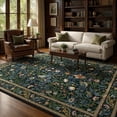 thumbnail image 4 of Moynesa 8' x 10' Large Area Rug for Living Room, Non-Slip Washable Natural Vintage Birds Carpet, Beige Botanical Floral Ultra Soft Modern Indoor Area Rugs for Bedroom, 4 of 10